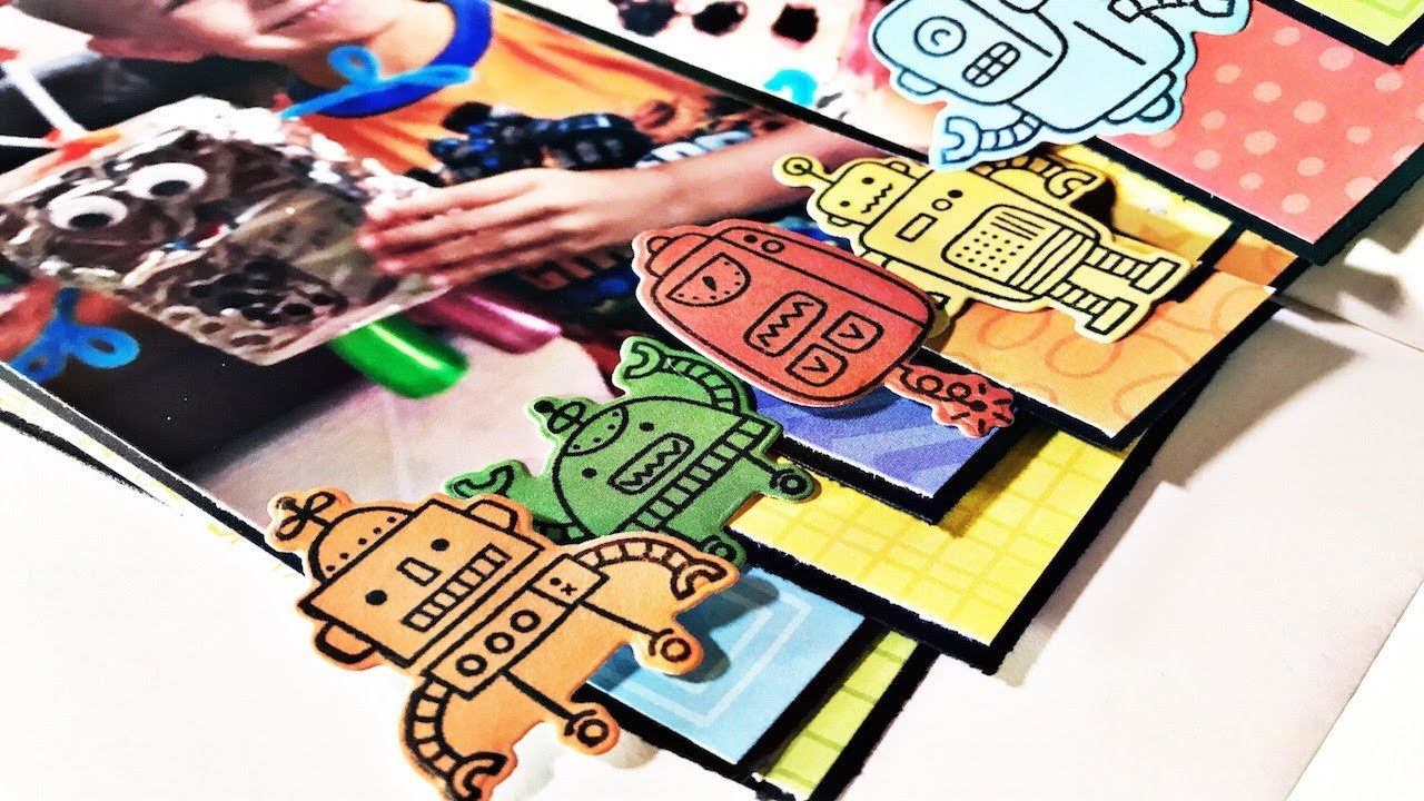 Process Video: Robo Build (Pattern Happy DT) scrapbooking tiendas