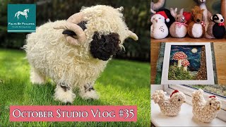 🐑 A NEEDLE FELTING BUSINESS // My largest project to date, Christmas baubles, 2D shrooms &amp; chickens!