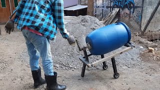 Molen Manual Buatan Sendiri Tes buat Ngaduk Semen dan Pasir | DIY Cement Mixer