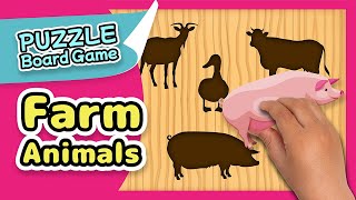 Farm Animals | Puzzle Board Game with Flashcards for Kids | Made by Redcat Reading screenshot 4