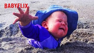 Funny Babies On The Beach | Baby Outdoor Moments | Babies Playing On The Beach | Babyflix