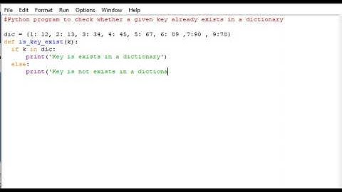 Python program to check whether a given key already exists in a dictionary