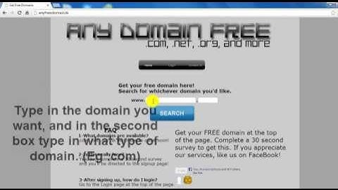 Get free domains .com .net .org and MORE!