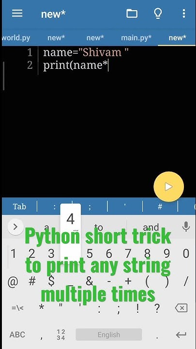 python short trick to print string multiple times using single print ...