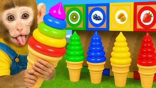 Monkey YoYo discover the Magic Ice Cream Machine and eats yummy ice cream 🍦✨ | Monkey YOYO