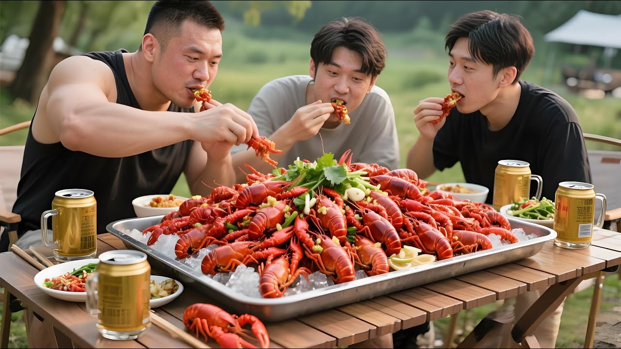 现捞现焗的冰镇快乐！盐焗小龙虾裹着冰爽鲜，一口下去咸香带劲，简直爽到停不下来～【孤独的美食咖】