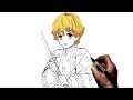 How to draw Zenitsu | Step By Step | Demon Slayer: Kimetsu no Yaiba