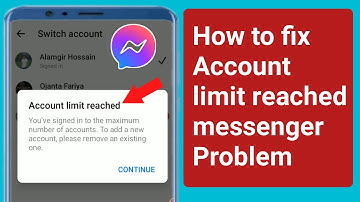 How to fix Account limit reached messenger Problem.you’ve signed in to the maximum number account