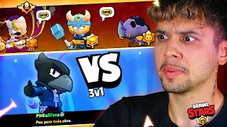 joguei o *NOVO MODO* 1v3 no BRAWL STARS 😳😳