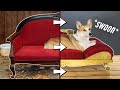 Corgi Fainting Couch: Making a Miniature Victorian Sofa // History-bounding for Dogs