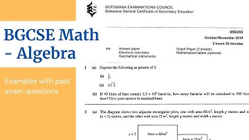 BGCSE Mathematics Paper 3/ 2002/ Question 2 (Subject of the Formulae) Worked Solution