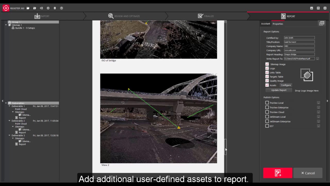 image post processing software Leica Cyclone REGISTER 360 - Registration Report
