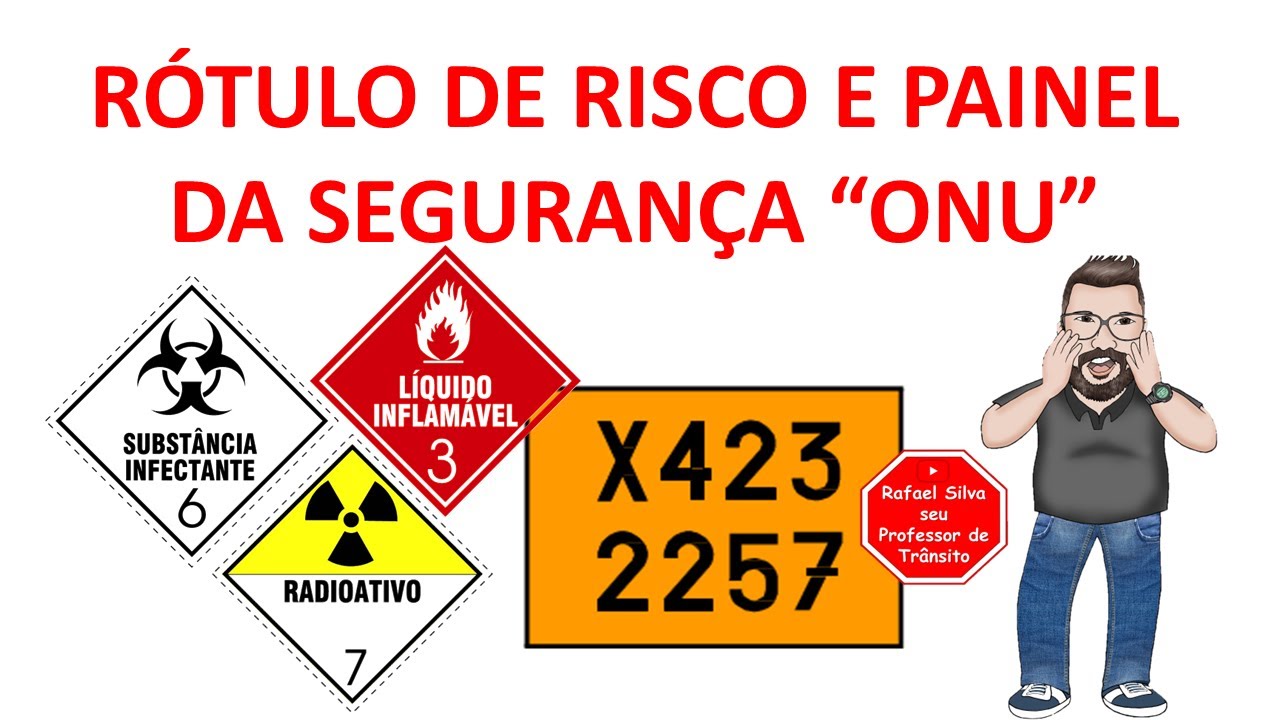RÓTULO DE RISCO E PAINEL DA SEGURANÇA - ONU - MOPP - MOVIMENTAÇÃO E PRODUTOS PERIGOSOS