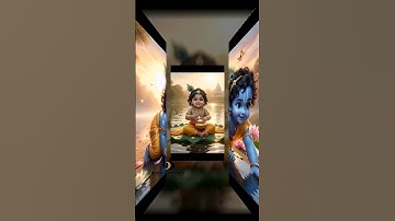 Divine Baby Krishna Eating Butter | Floating on Leaf Scene | Cute Little Krishna Shorts