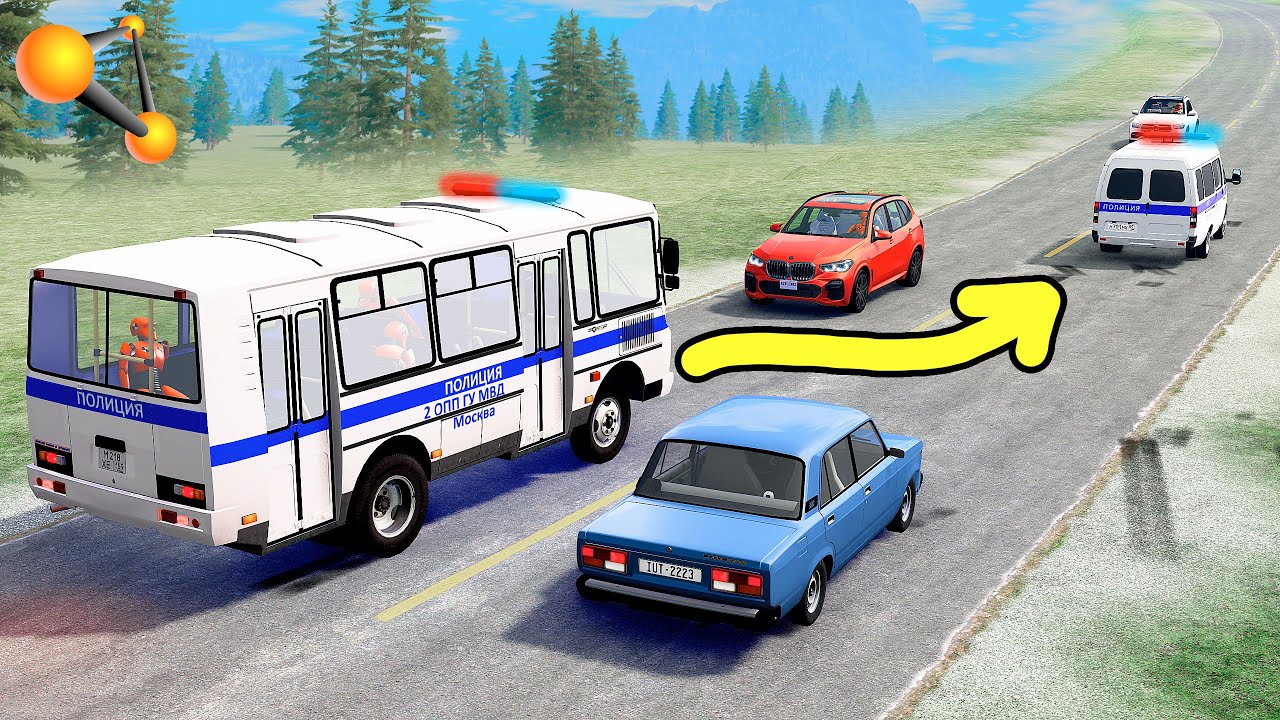 СМЕРТЬ ДО СУДА! ШАШКИ НА АВТОЗАКАХ!! ► BeamNG.drive