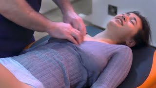 RELEASING Her PAINFUL CHEST Knots, HUGE Tension - ASMR Chiropractic