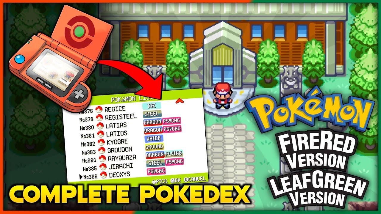 Pokemon FireRed LeafGreen National Pokedex Completed All 386 pokemon-firered-leafgreen-national-pokedex-completed-all-386