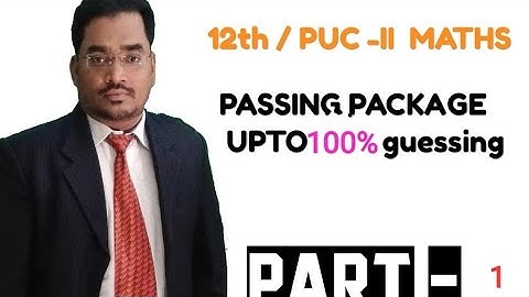 12th / PUC-2   MATHS Most Important Likely Solved  (PASSING PACKAGE) board exam -2025