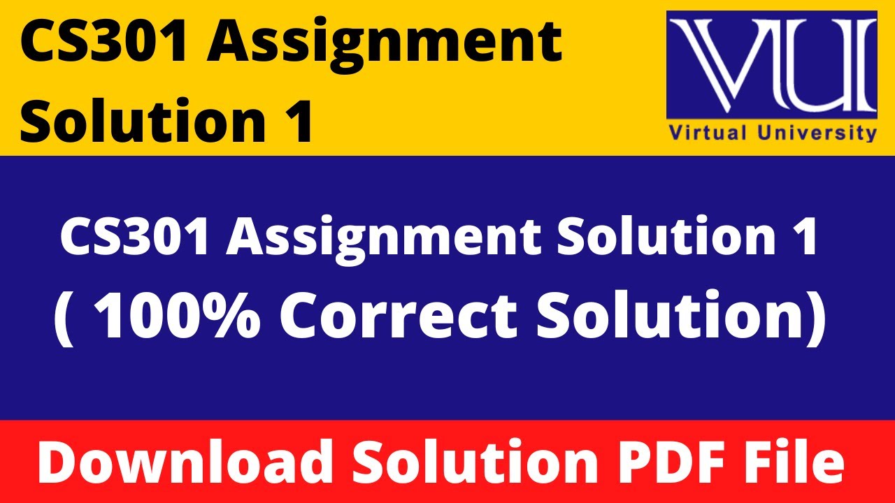 cs301 assignment 1 solution 2023