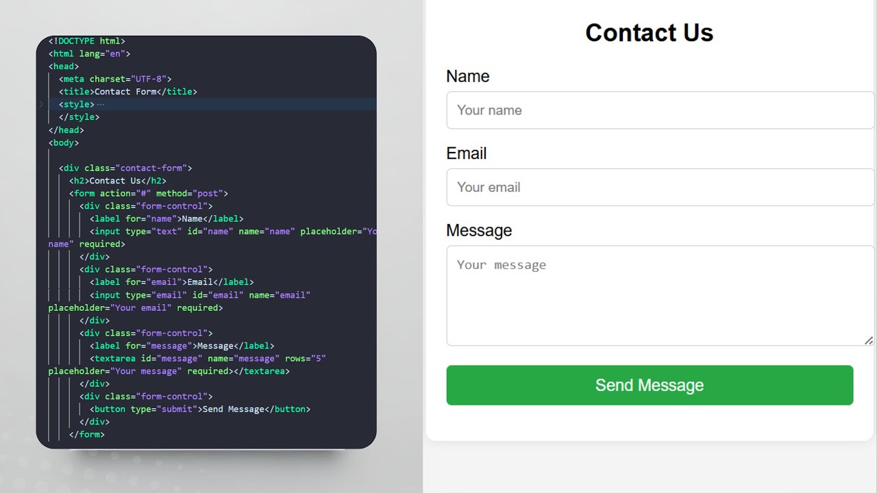 Create a Simple Contact Form Using HTML & CSS in VS Code | Beginner Web ...