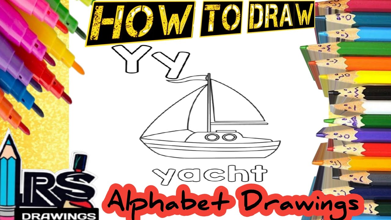 Как нарисовать яхту⛵ Рисование, раскрашивание и живопись для детей и малышей | Рисование алфавита...