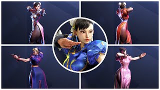 Street Fighter 6: Every Chun-Li Color | Costumes 1 & 2 - 4K 60FPS