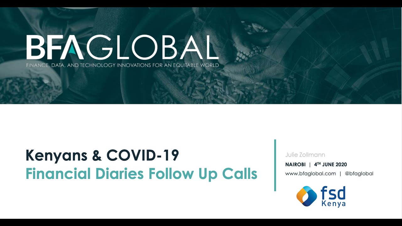 Webinar: The impact of COVID 19 on Financial Diaries respondents in Kenya