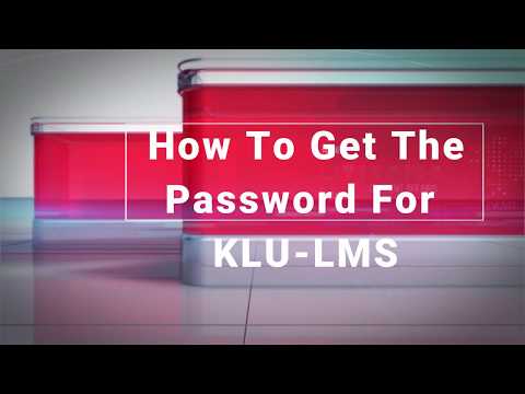 How to get KLU-LMS Password..