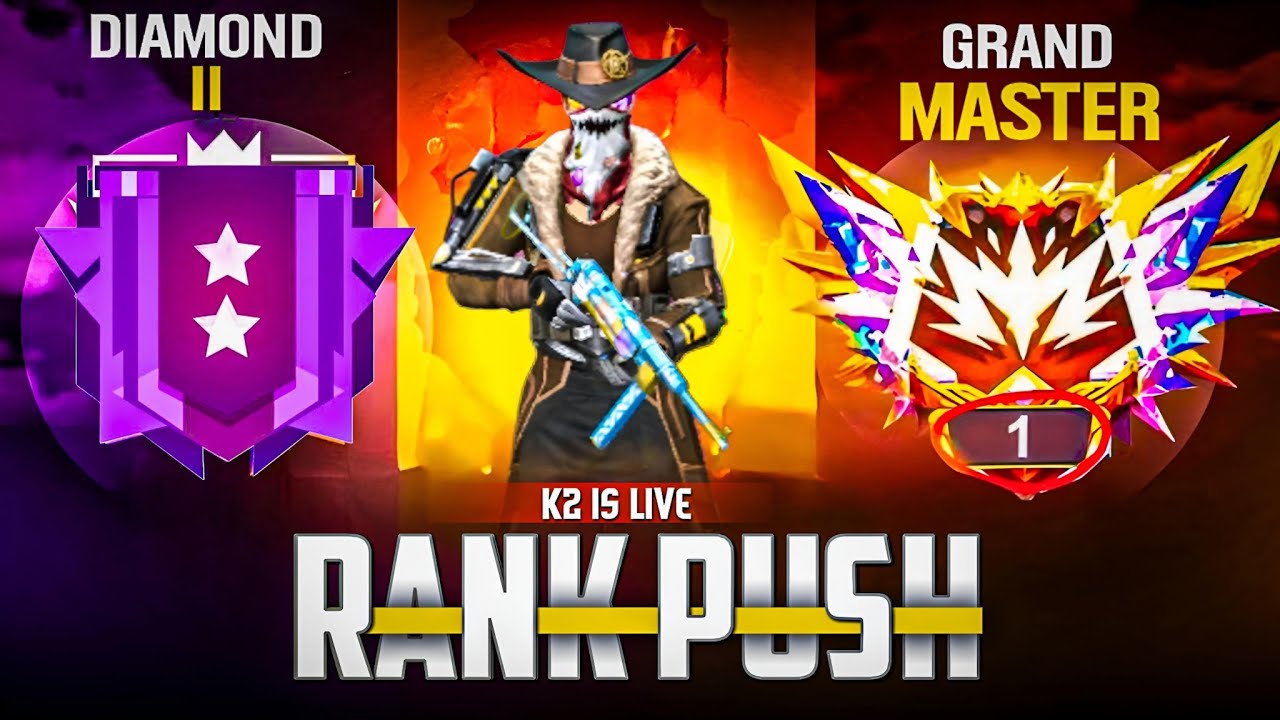 RANK PUSH || DIAMOND TO GRAND MASTER || FREE FIRE LIVE - YouTube