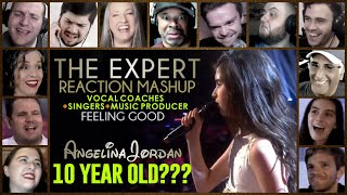 ANGELINA JORDAN(10 YO) EXPERTS REVIEW   Feeling Good Vocal Coaches, Singers, Musician, Producer