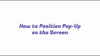 JetPopup. How to position popup using the plugin's settings