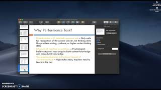 Performance Tasks and Rubrics