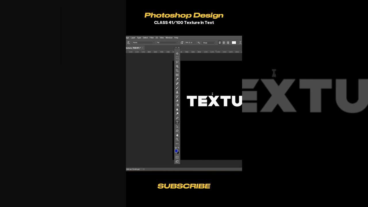 Texture adding in Text Photoshop Design Class 41/100  