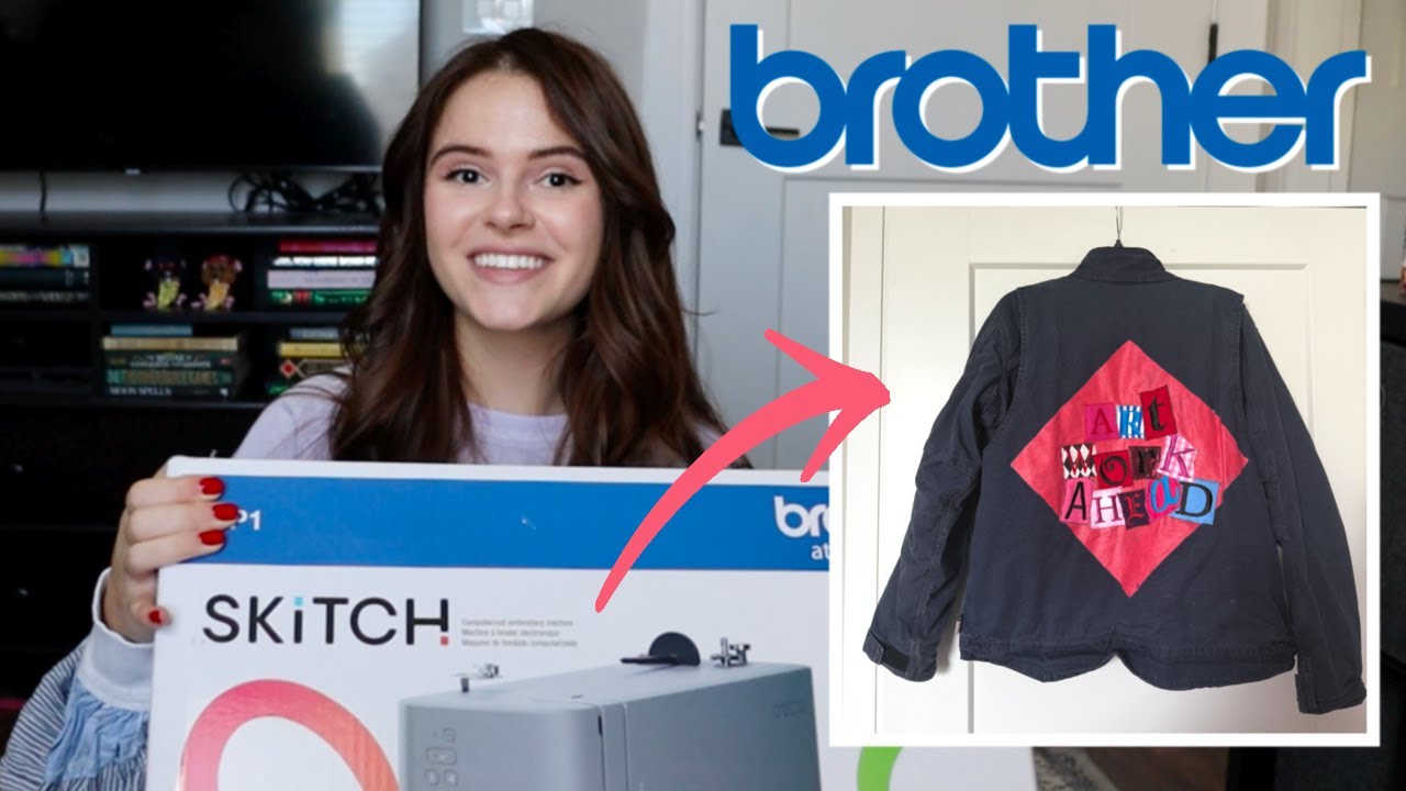 Easy Custom Embroidery with Brother Skitch & Artspira | DIY Workwear Jacket Thrift Flip