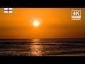 4K Sunset Beach Background | Cleveleys Beach | Relaxing Ambient Wallpaper | 406