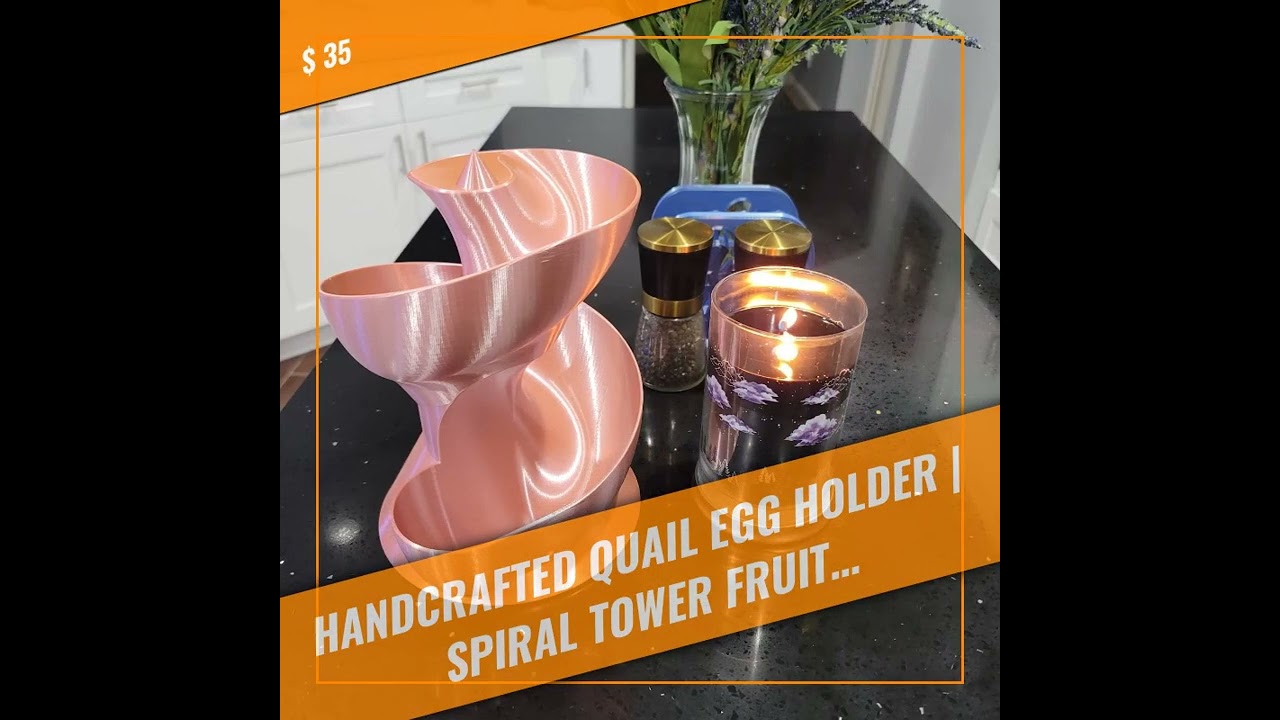 Handcrafted Quail Egg Holder | Spiral Tower Fruit Display | 3D Printed | Designed and Made by 2B ...