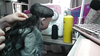 Making an Antique Bisque Doll Wig Brunette