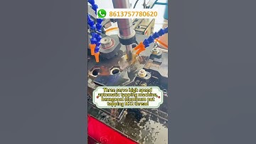 Three servo high speed automatic tapping machine, hexagonal aluminum nut tapping M22 thread