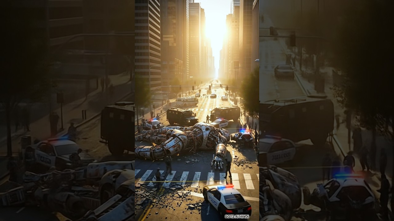 Thor vs Giant Robot | Epic Battle in the City ⚡🤖#shorts #viral #thor #ironman #halk #robot