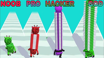 NOOB vs PRO vs HACKER vs GOD in Real Long Neck Run 3D