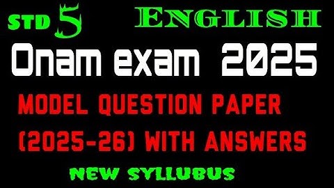Class5 English onam exam question paper 2025|Model question paper |Class5 English onam exam 2025|