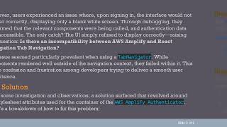 Resolve the White Screen Issue in AWS Amplify Authenticator with React Native Tab Navigation