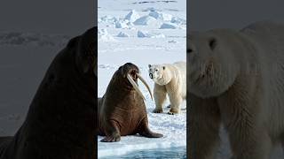 ധ്രുവക്കരടിയും വാൽറസും നേർക്കുനേർ 🐻❄️🔥 | Polar Bear vs Walrus Battle in Arctic ❄️