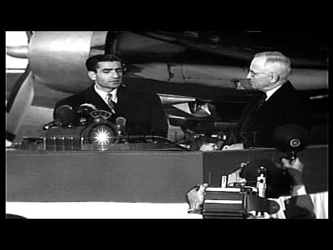 President Harry S. Truman Welcomes Mohammad Reza Shah Pahlavi, Shah Of Iran And B...HD Stock Footage
