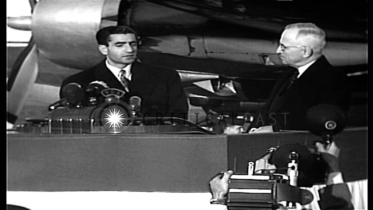 President Harry S. Truman welcomes Mohammad Reza Shah Pahlavi, Shah of Iran and b...HD Stock Footage
