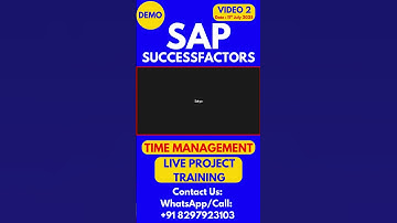 SAP SuccessFactors Time Management Training Online Class 2 11th July 2025 #sapsuccessfactorstraining