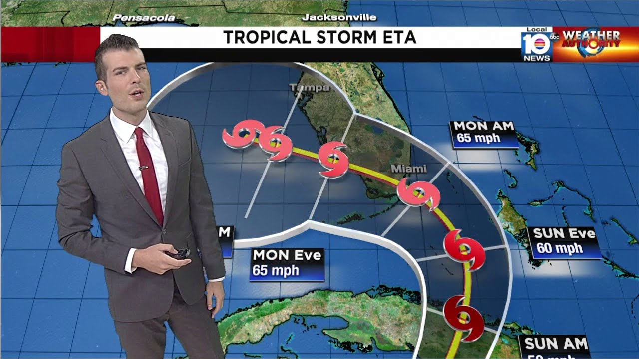 Tracking Tropical Storm Eta as it moves toward South Florida - YouTube