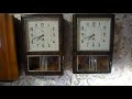 Часы Янтарь без боя (ходики)- общий обзор 2 одинаковые модели, разные года - разные размеры корпуса.