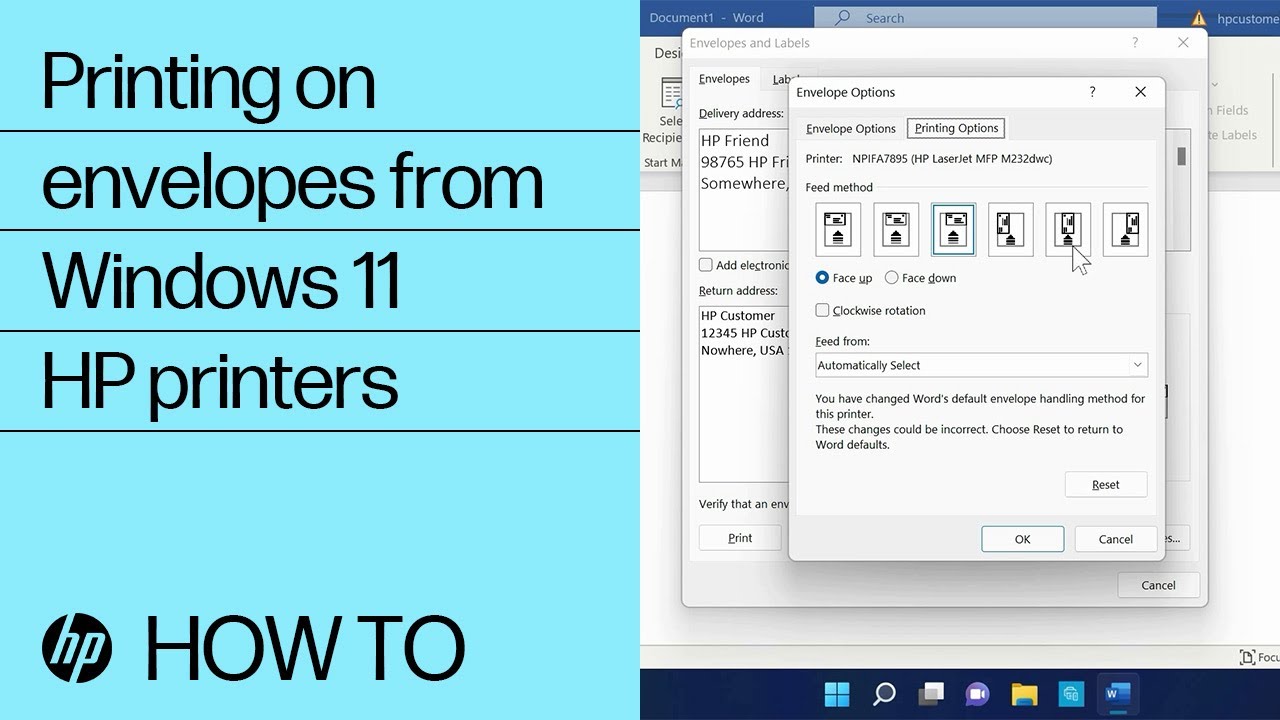 How to print on envelopes from Windows 11 | HP printers