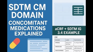 SDTM CM Domain Explained | Concomitant, Prior & Rescue Medications with aCRF & Example (SDTM IG 3.4)